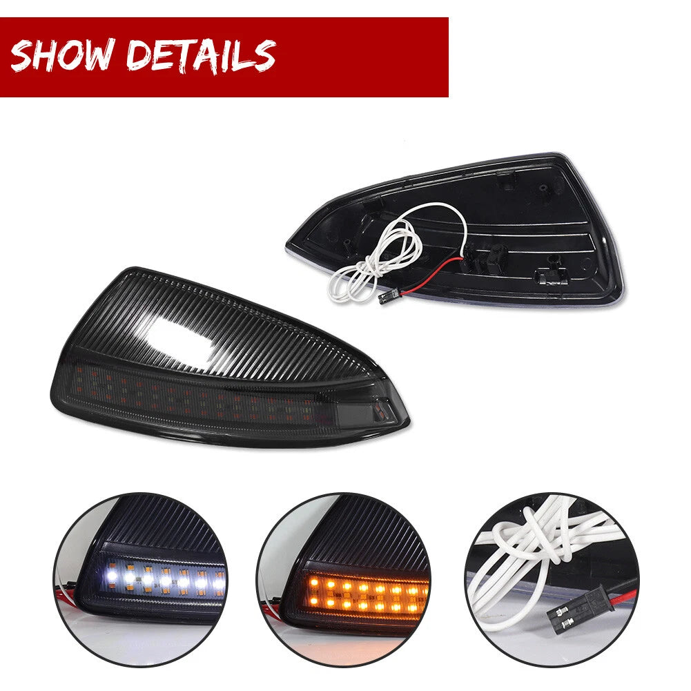 Smoked Dynamic LED Side Mirror Signal Lights for Benz C-Class V-Class