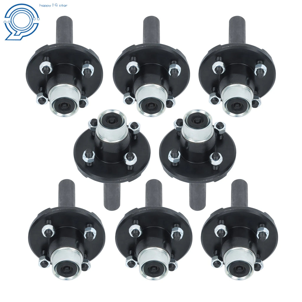 8-Pack Trailer Axle Kit for 4 on 4" Bolt Idler (1" Hub, Round Spindle)