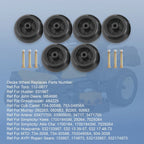 Set of 6 Heavy Duty Mower Deck Wheels for RZT50 RZT54 LT1050 SLT1554