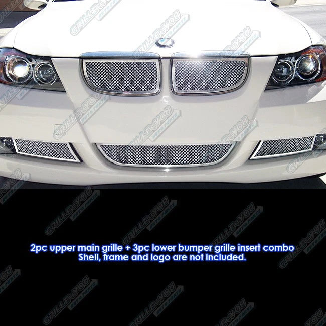 Stainless Steel Mesh Grill Combo for BMW 325i/330i (2006–2007)