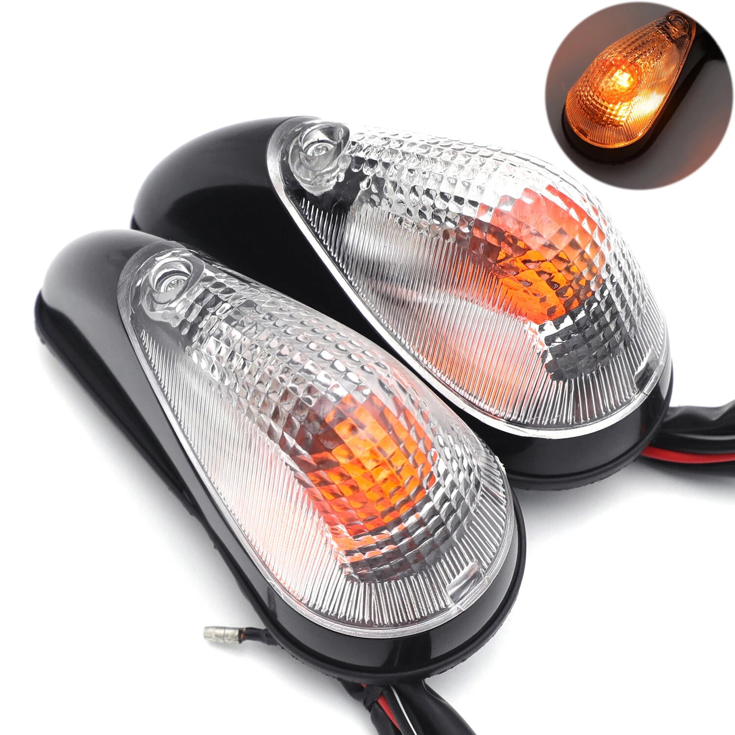 Black Euro LED Flush Mount Turn Signal for Yamaha YZF-R6S/ZZR 600 (2005–2010)