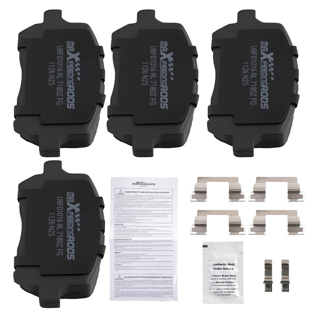 Set of 4 Front Ceramic Brake Pads for Pontiac G5 (2007–2010) Pursuit (2005–2006)