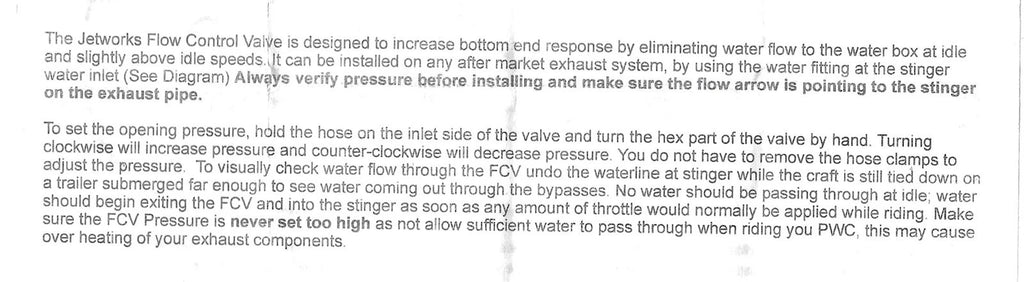 Pro Flow Control Valve for Yamaha Waverunner, Kawasaki Jet Ski
