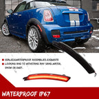 2X Smoked Rear Red LED Turn Signal Side Marker Lights for Mini Cooper (2007–2016)