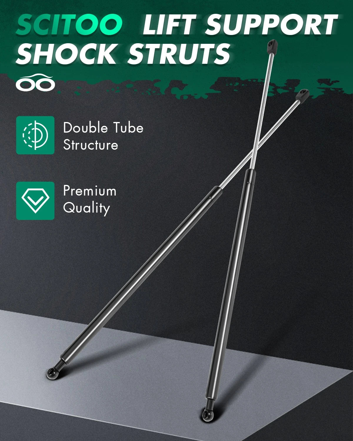 2X Front Hood Gas Lift Support Struts Shocks for Buick Enclave (2013–2016)