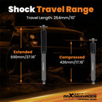 Set of 2 Rear Shock Absorbers for Jeep Wrangler JK Unlimited (2007–2018)
