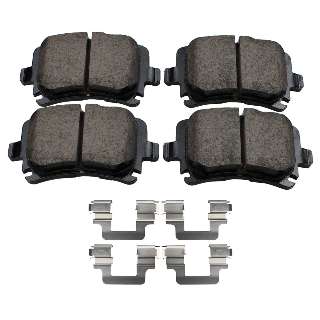 Set of 4 Akebono EURO Rear Ceramic Slotted Brake Pads for Volkswagen CC (2009–2017)