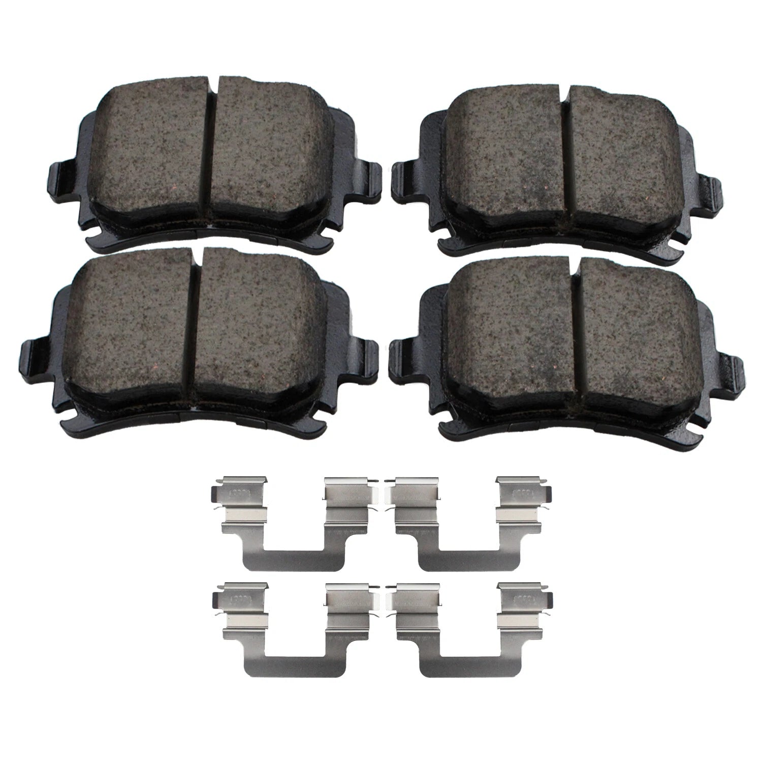 Set of 4 Akebono EURO Rear Ceramic Slotted Brake Pads for Volkswagen CC (2009–2017)