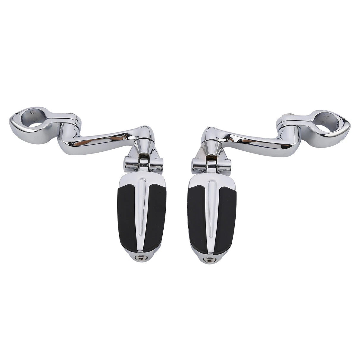 Chrome Highway Bar Footpegs for Harley Softail Sportster (Fits 1 1/4")