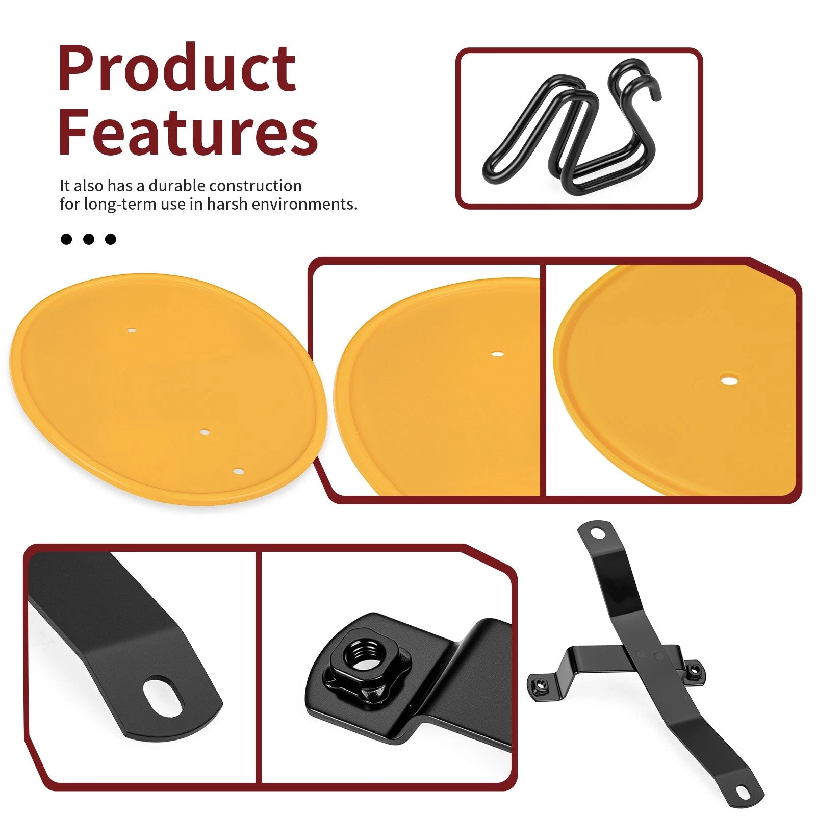 Yellow Number Plate Kit for Honda Z50R (1979–1987) w/Brackets & Clips