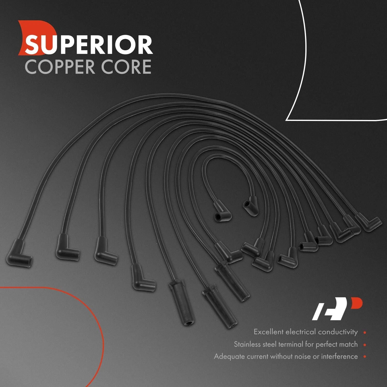 9x Spark Plug Wire Set for Chevrolet Camaro Pontiac Firebird (1987–1988)