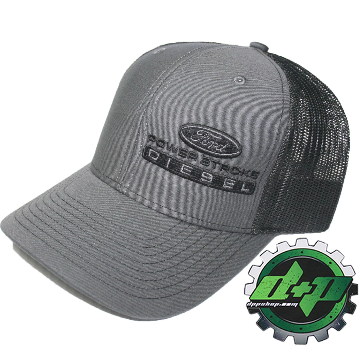 Ford Powerstroke Hat Charcoal Gray Black Mesh Snapback