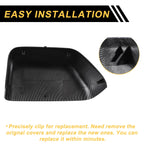 Set of 2 Rearview Mirror Cover Caps Black Carbon Fiber for Ford F-250 F-350 F-450 (2017–2022)
