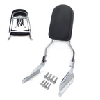 Chrome Flame Backrest Sissy Bar with Leather Pad for Honda Magna 750 (1994–2003)