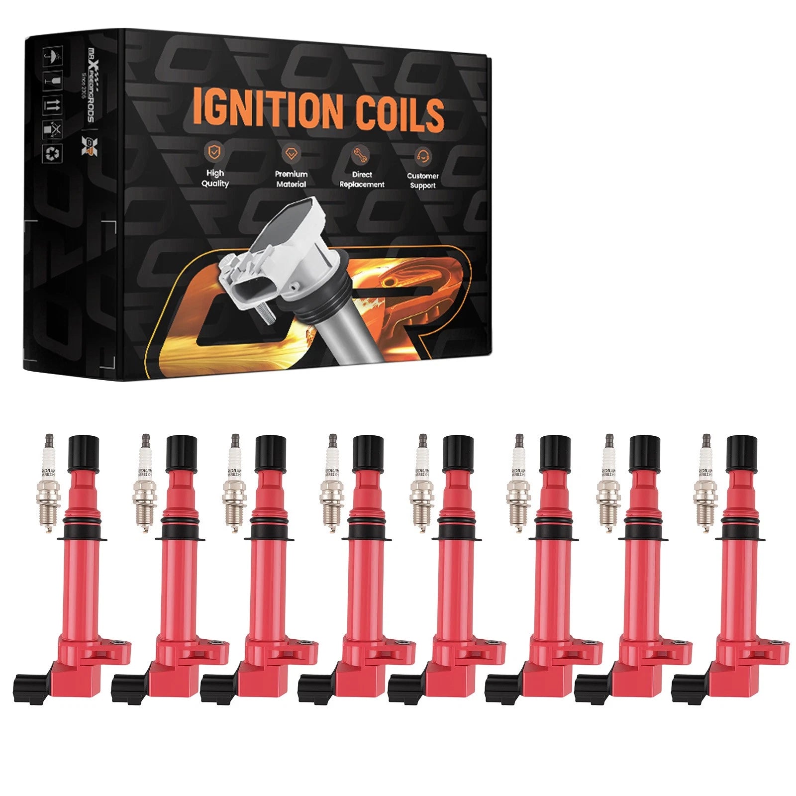 Set of 8 Coil Packs with Iridium Spark Plugs for Dodge Dakota (2005–2007)
