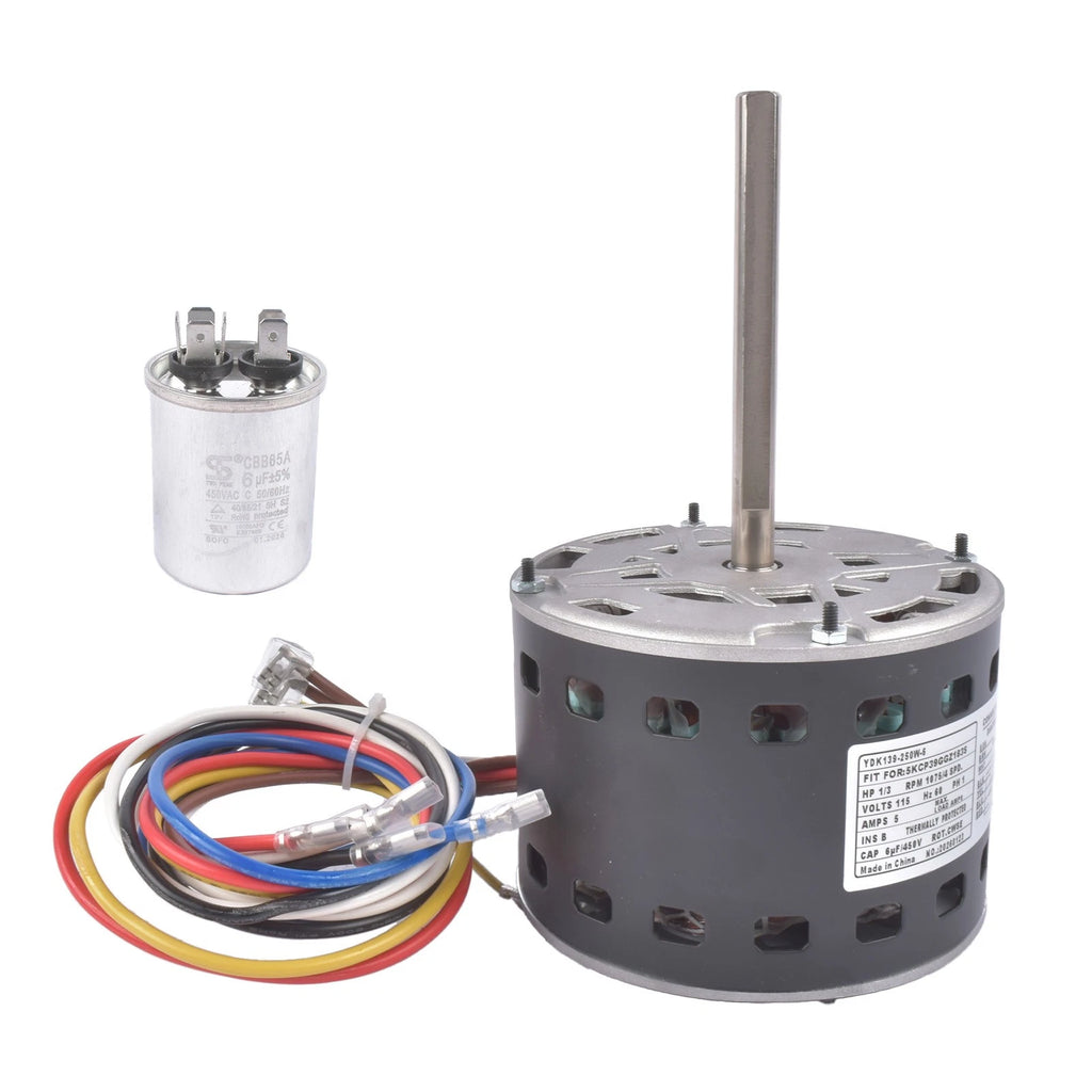 Condenser Fan Motor with Capacitor for Central AC Systems (115V)