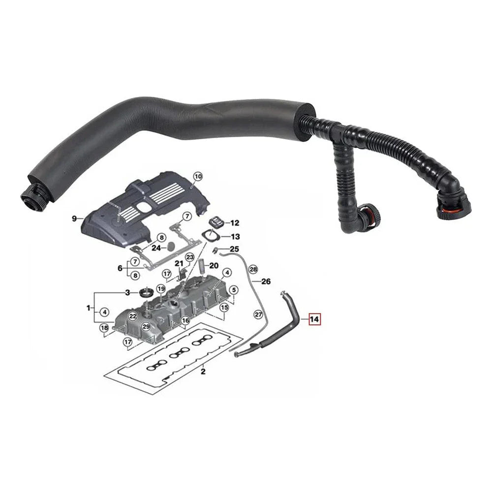 PCV Crankcase Vent Hose for BMW 1 3 5 X Z Series (2011-2015)