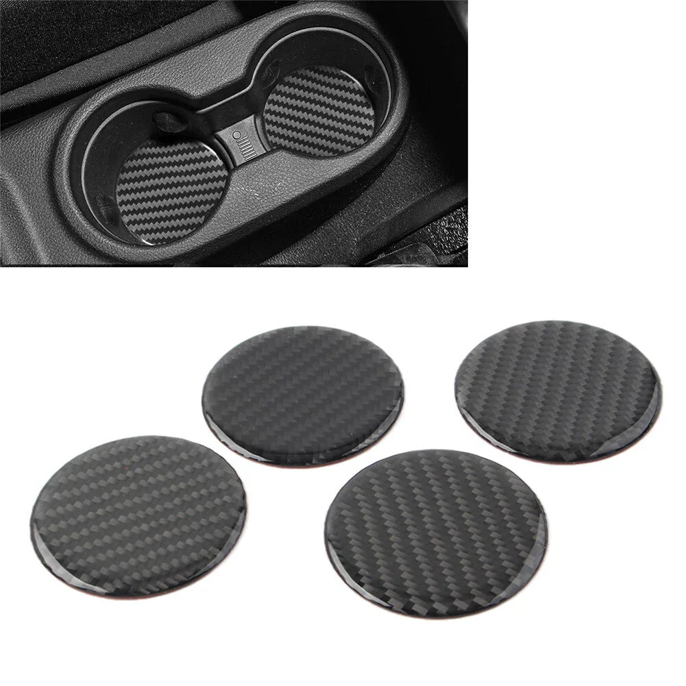 4 x Car Water Cup Holder Mat Cover Trim for Jeep Wrangler (2007-2017)
