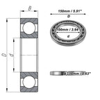 Deep Groove Ball Bearing P5 for Scooter Skateboard Wheel (100x150x16mm)