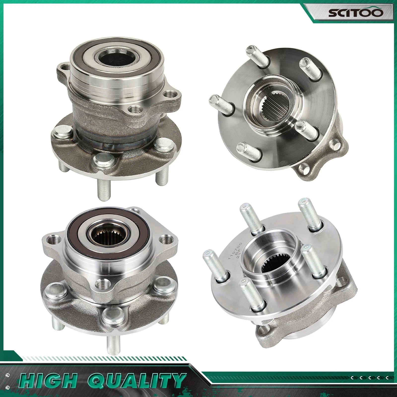 Set of 4 Front Rear Wheel Bearing Hub for Subaru Forester (2014–2018), Crosstrek (2016–2020)