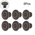 Set of 6 Zinc Alloy Vintage Flower Handle Knobs for Drawer Door Cabinet