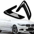 Black Side Body Marker Fender Air Wing Vent Trim for BMW 3 Series GT (2013-2017)