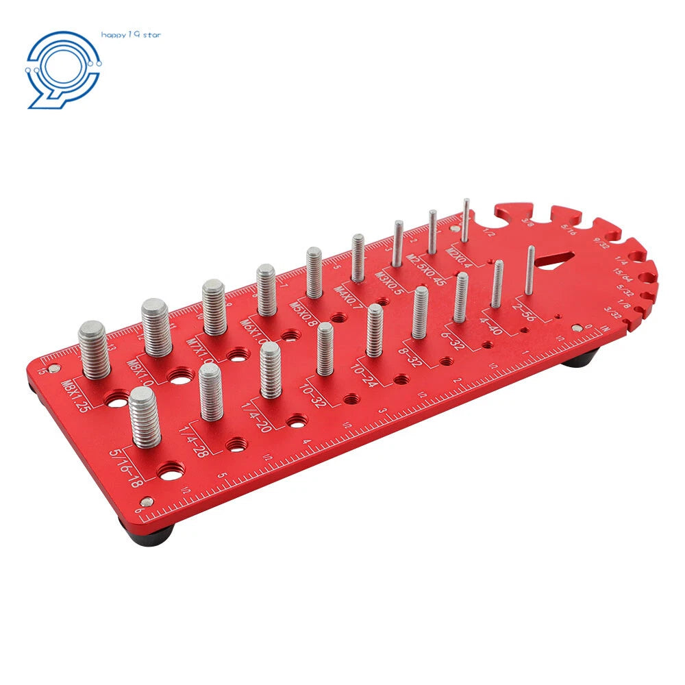 Nut and Bolt Thread Checker Gauge for All Makes and Models (18 Hole)