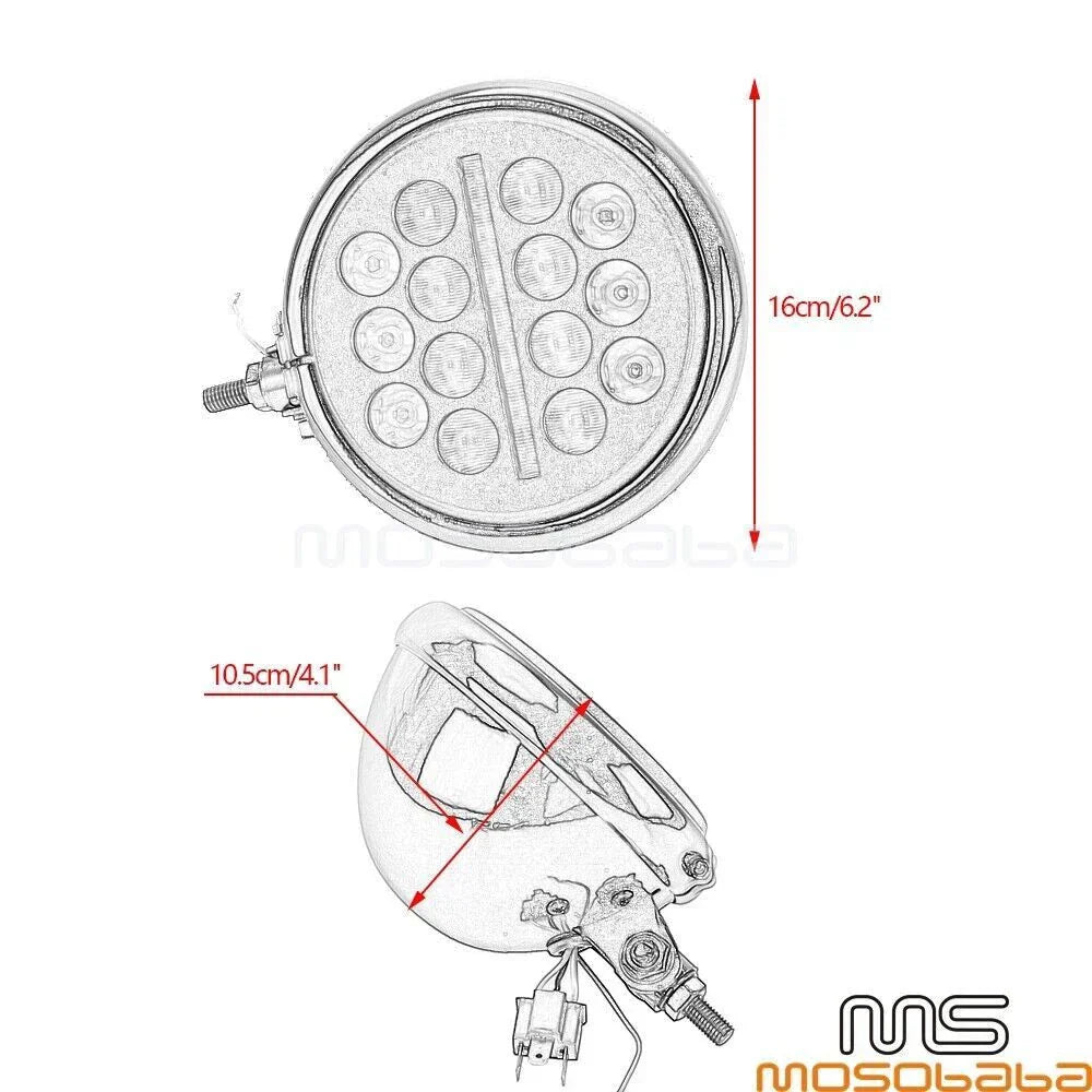 5.75'' LED Headlight DRL Lights Chrome Bucket for Harley Softail