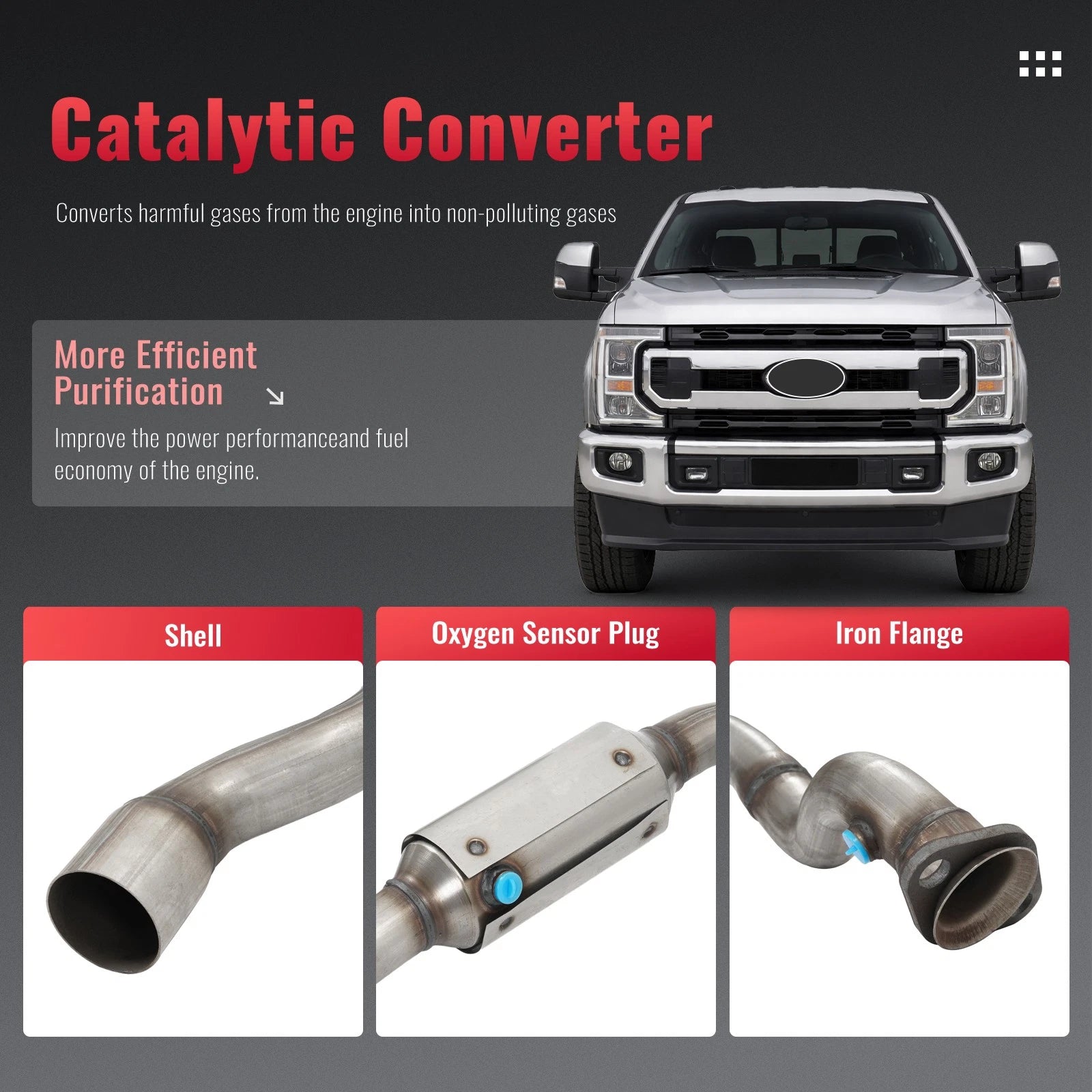 Set of 2 Catalytic Converters for Ford F250 F350 Super Duty 6.2L (2011–2022)
