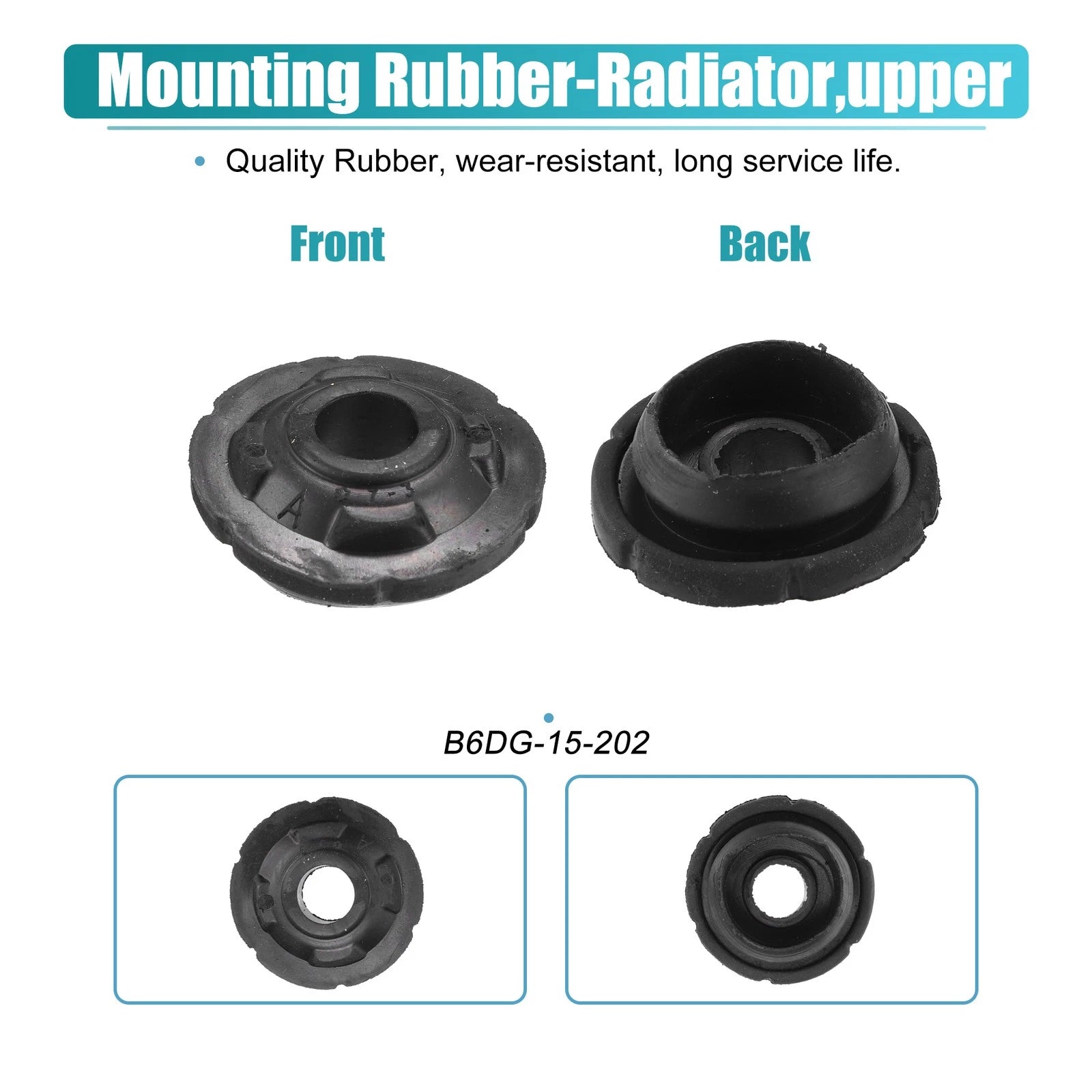 2X Lower Rubber Cushion Bushing Radiator Mount Insulator for Mazda 6 (2003–2013)