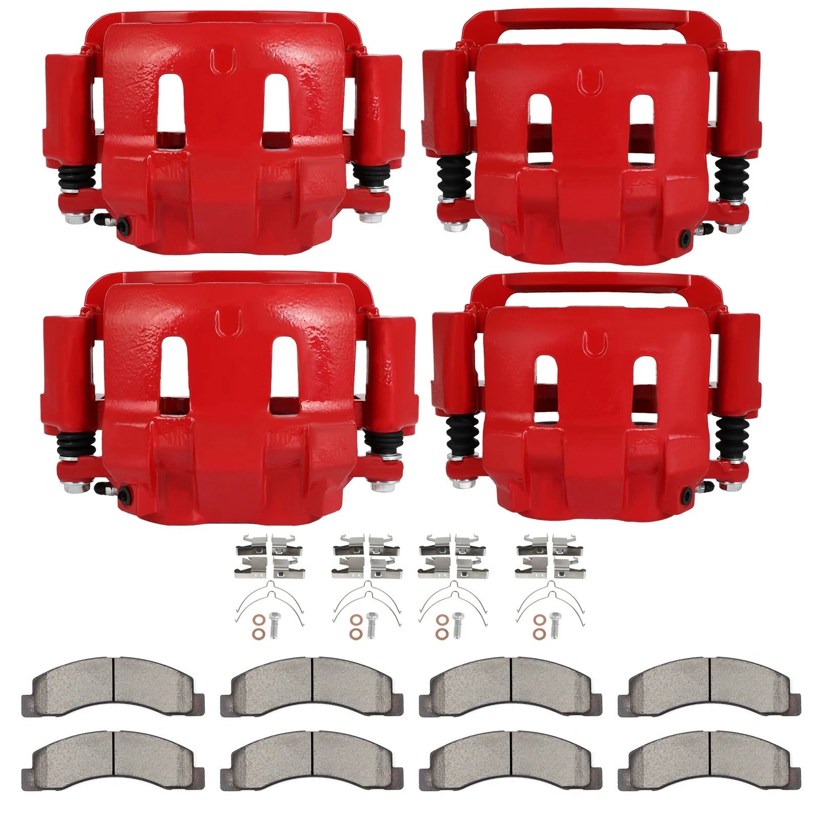 Front & Rear Brake Calipers with Ceramic Pads for Ford F-250 F-350 (2000–2004)