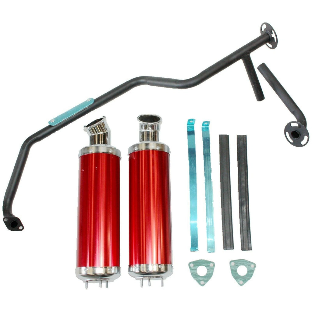 Twin Exhaust Pipe for GY6 150cc ATV (GY6-150) - Red Alloy Mufflers