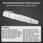 Chrome Door Handle Rear Right for Chevy Silverado GMC Sierra (2007–2013)