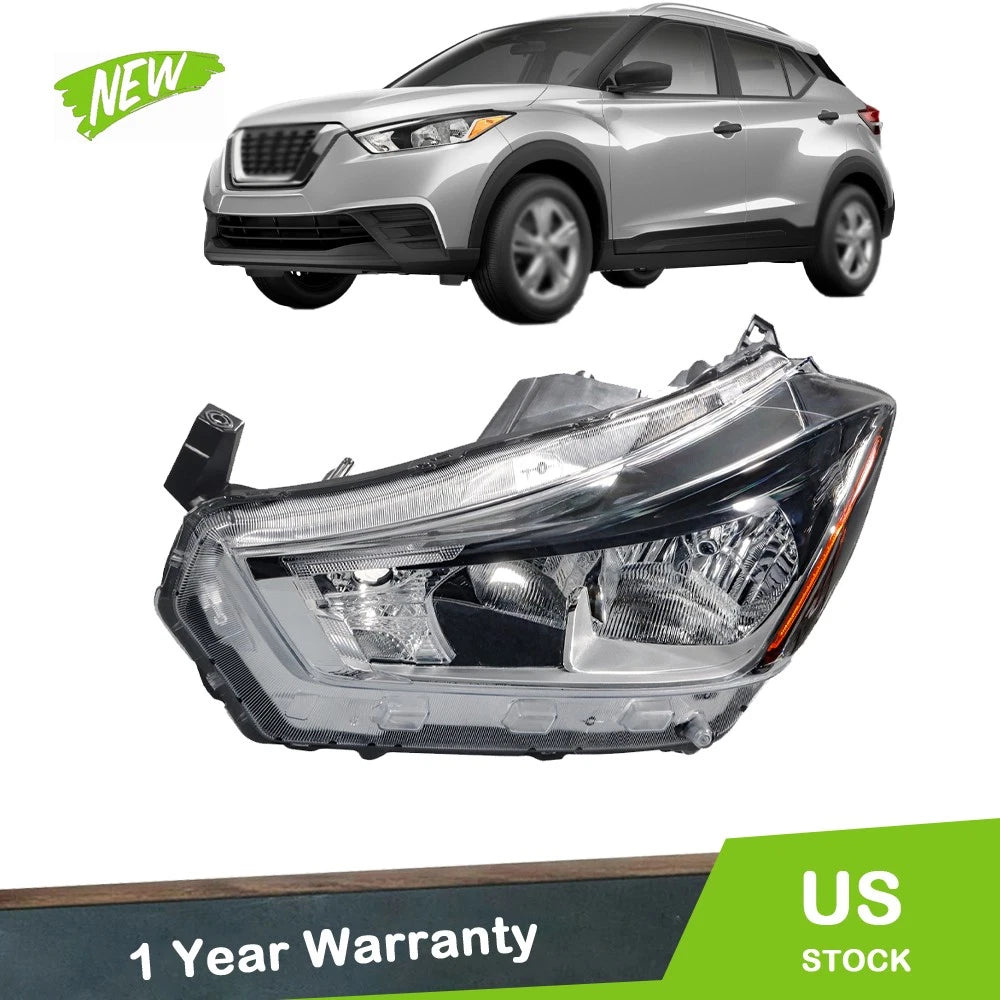 Chrome Halogen Headlight for Nissan Kicks (2018–2020) Left Side