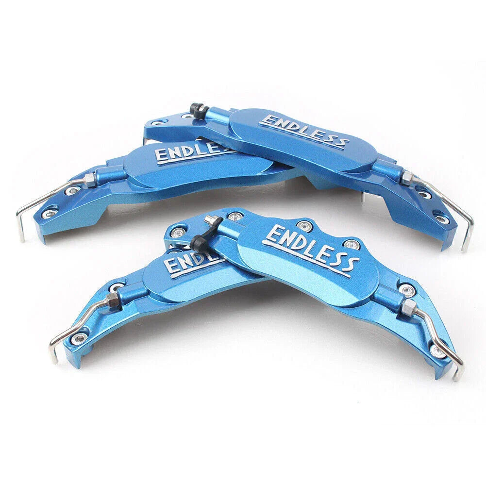 4 Pcs 3D Metal Brake Caliper Covers for Universal Car Front & Rear Blue