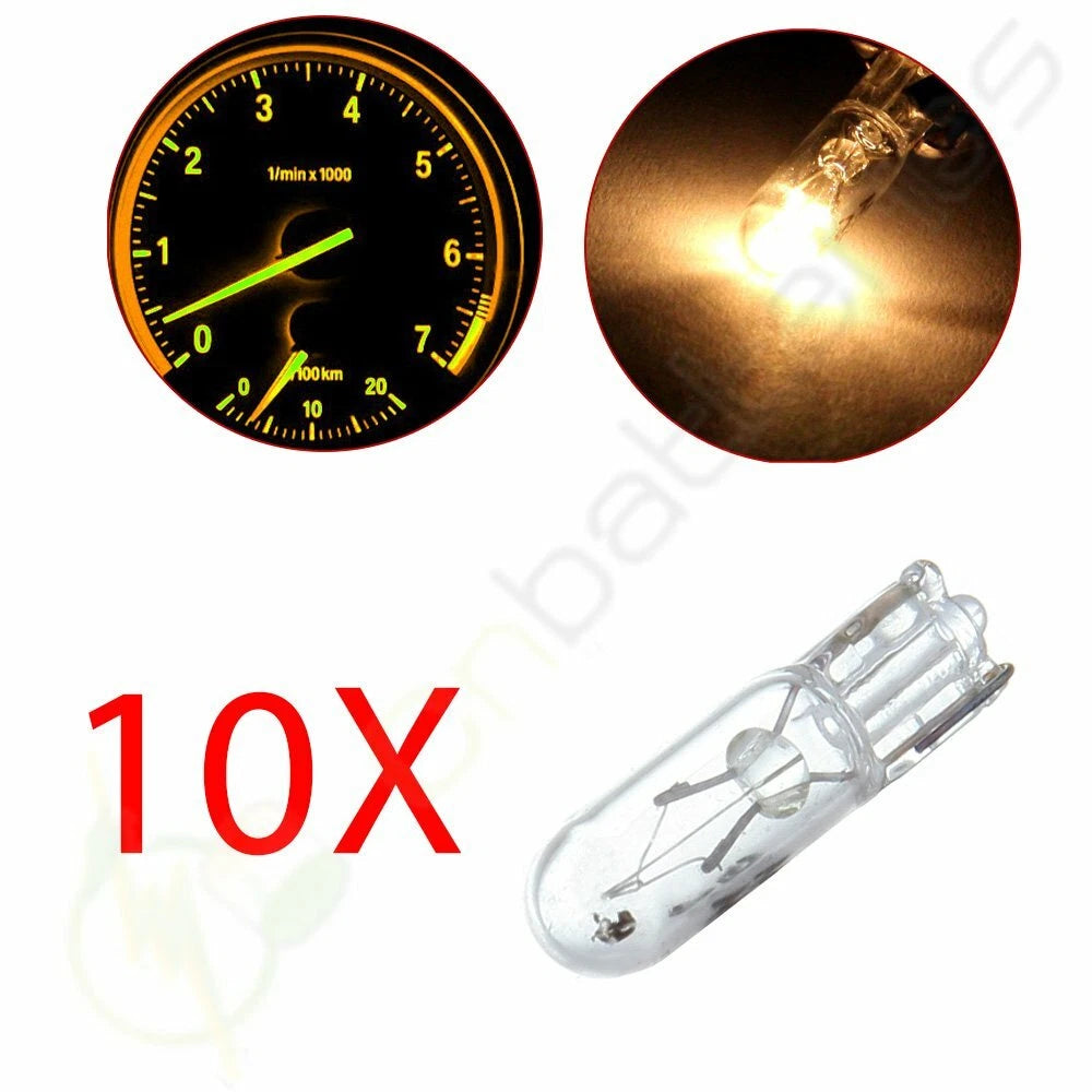 10x T5 74 Warm White Instrument Gauge Lights for Honda