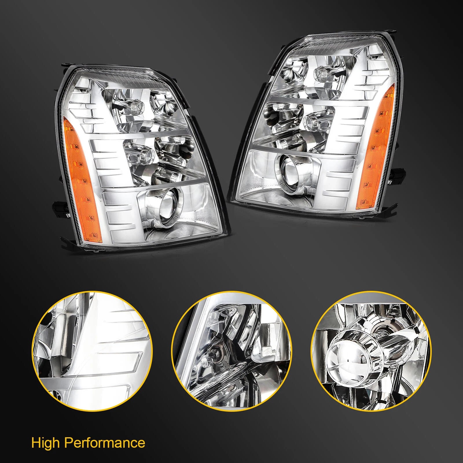 Headlight for Cadillac Escalade ESV EXT (2009–2014) with HID Bulbs