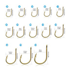 500Pcs Carbon Steel Fishing Hooks Tackle Kit with Box