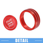Set of 2 AC Knob Engine Start Stop Button Covers for Nissan Rogue (2021–2022) Red
