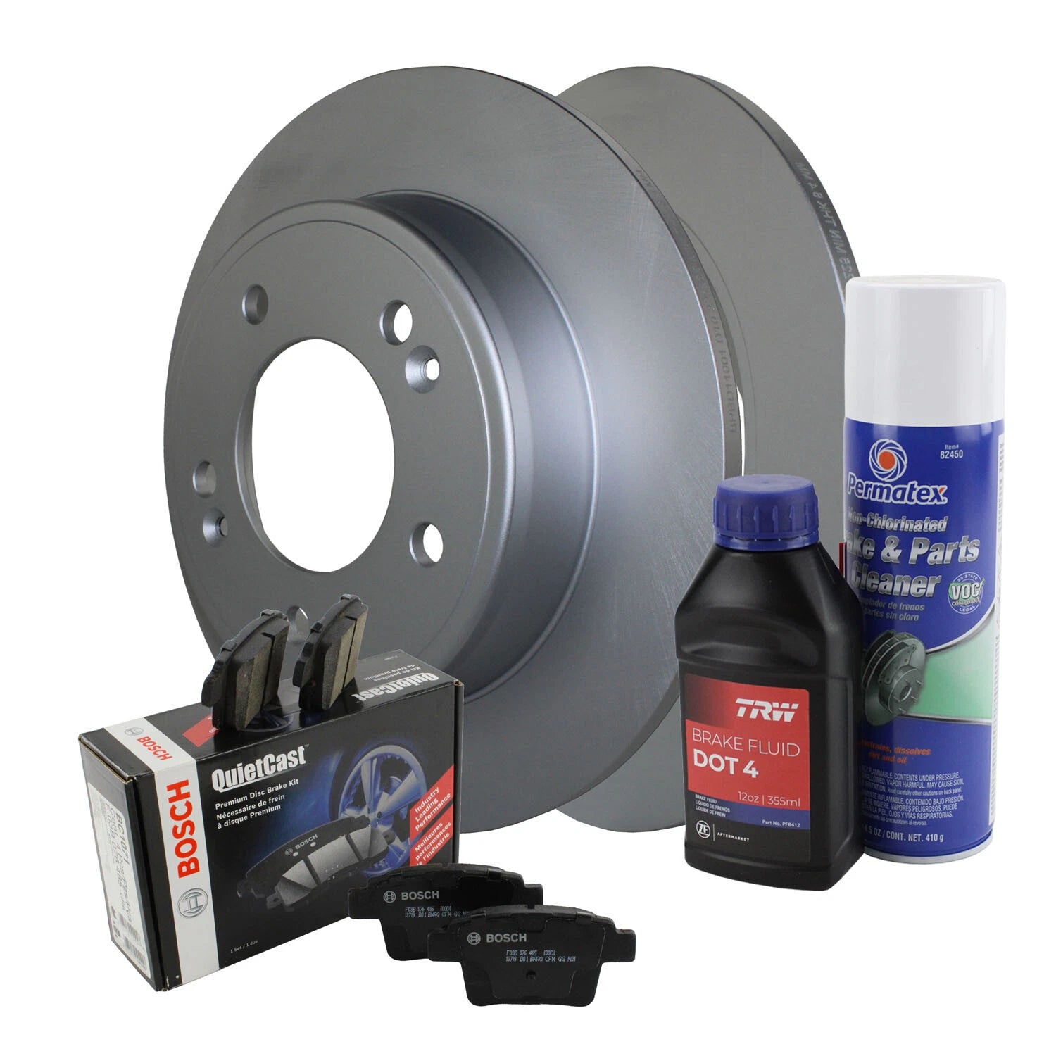 Rear Brake Kit 262mm Rotors & Bosch Ceramic Pads for Elantra GT, Veloster, Forte (FWD)