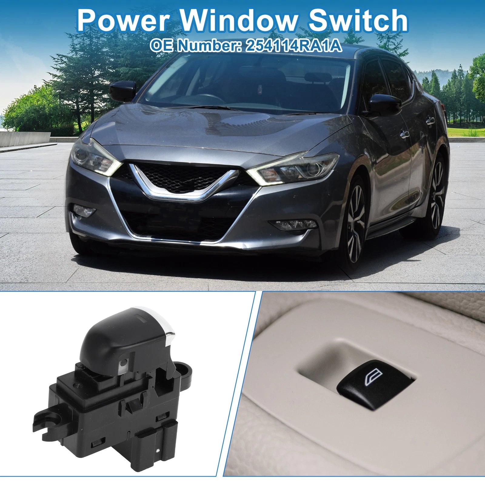 Rear Side Power Window Switch for Nissan Maxima (2016–2023) No. 254114RA1A