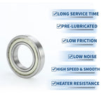 6214ZZ Deep Groove Ball Bearing for Scooter Skateboard Wheel (70x125x24mm)
