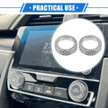 2 x Car AC Switch Knob Ring Covers for Honda Civic (2016-2021) Silver Tone