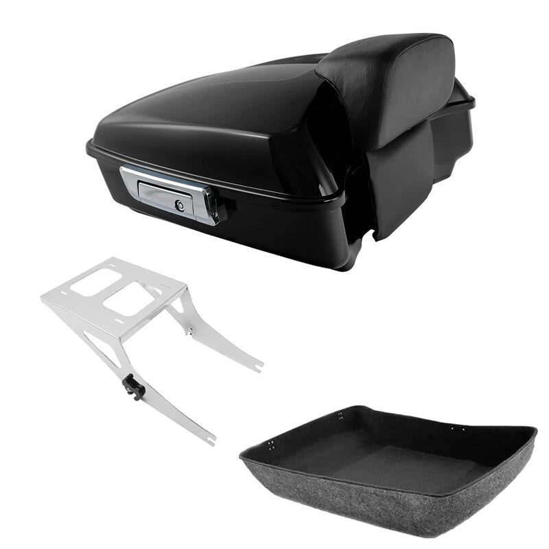 Chopped Trunk Backrest & Mount Rack for Harley Softail Fatboy (2008–2017)