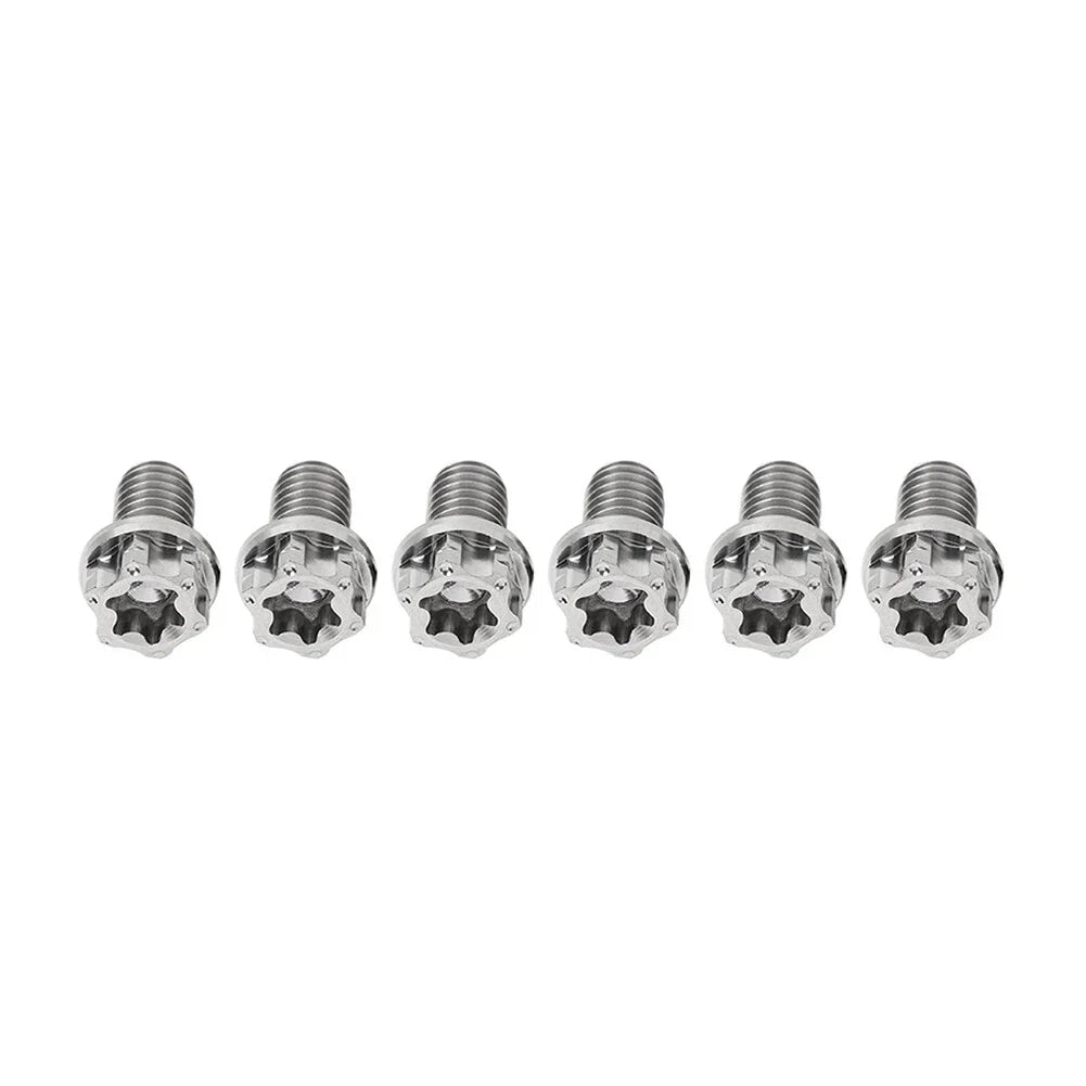 6pcs M6x35mm Titanium Torx Head Flange Screws for Motorcycle Bike Bicycle