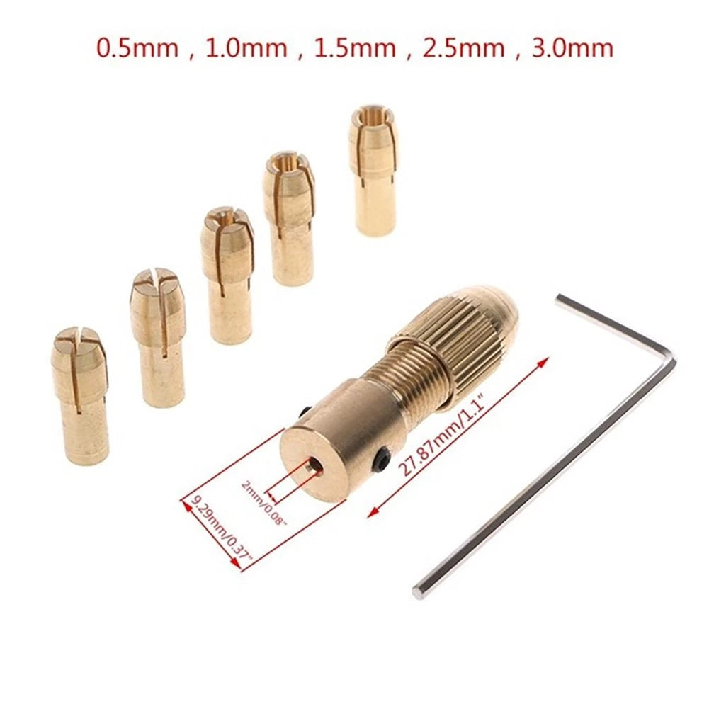 Set of 7 Copper Drill Chuck Fixture Clamps for Electric Motor Shafts