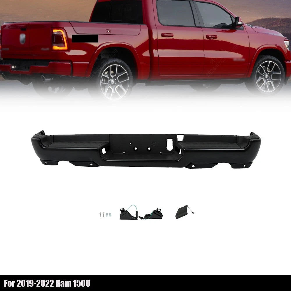 Rear Bumper Assembly for RAM 1500 (2019â2022) Primered, Dual Exhaust