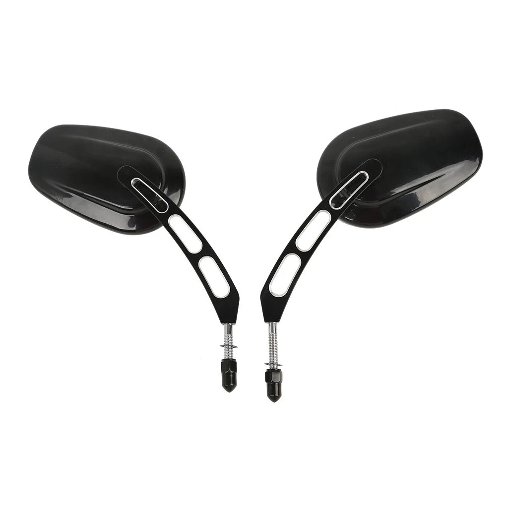 Gloss Black Rear View Mirrors for Harley Touring Street Road Glide Sportster