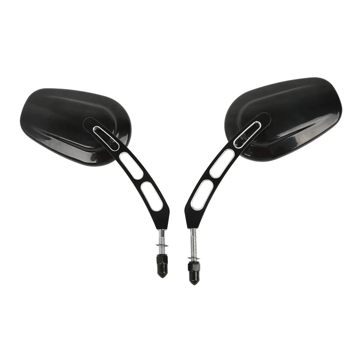 Gloss Black Rear View Mirrors for Harley Touring Street Road Glide Sportster