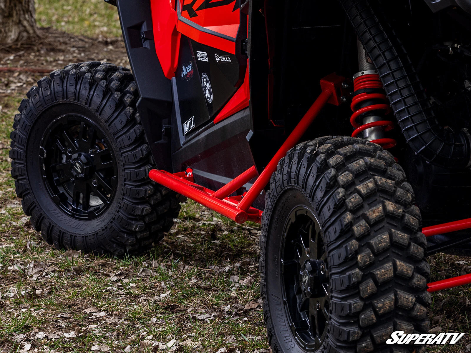 SuperATV Tree Kickers for Polaris RZR XP Turbo (2016–2023) - Red